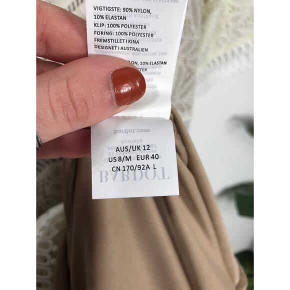 Bardot Ivory Lace Overlay Fitted Short Dress Womens 8 Formal Graduation Bridal - Picture 12 of 13